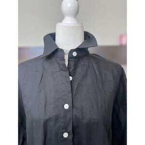 Anthropologie Charlie Holiday Cover-Up Tunic Dress Black Linen Top Blouse